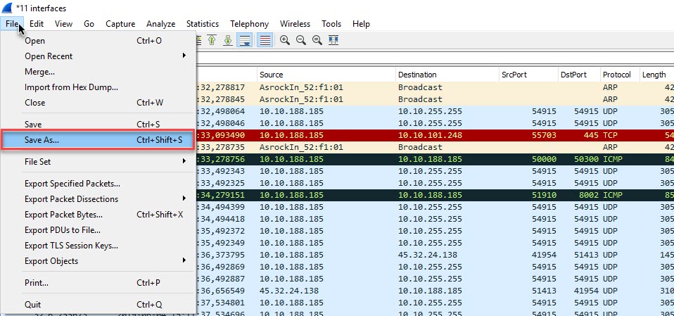 wireshark network monitoring