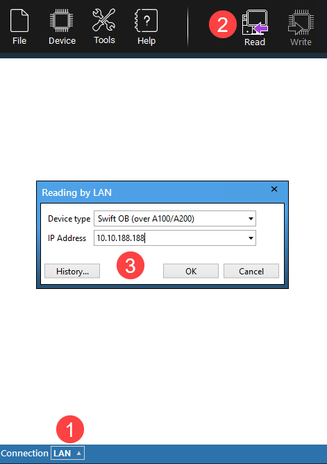 Swift CPS LAN read configuration
