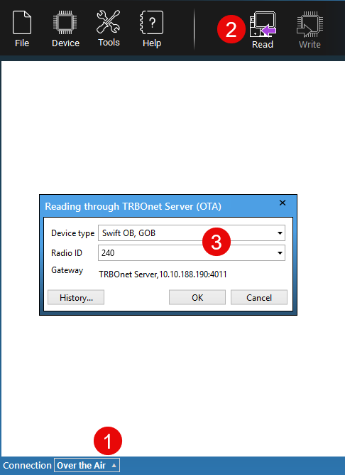 Swift CPS OTAP read configuration