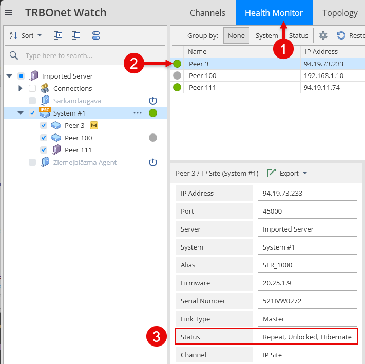 TRBOnet Watch Repeater State Interface
