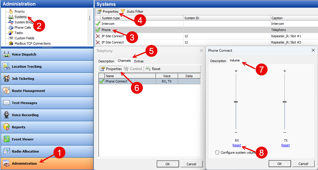 Radio System RX Level Settings