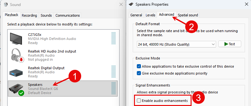 Audio Device Settings