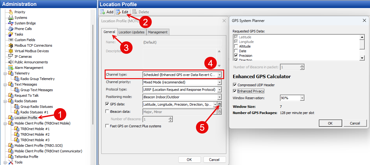 GPS Profiles in TRBOnet Console