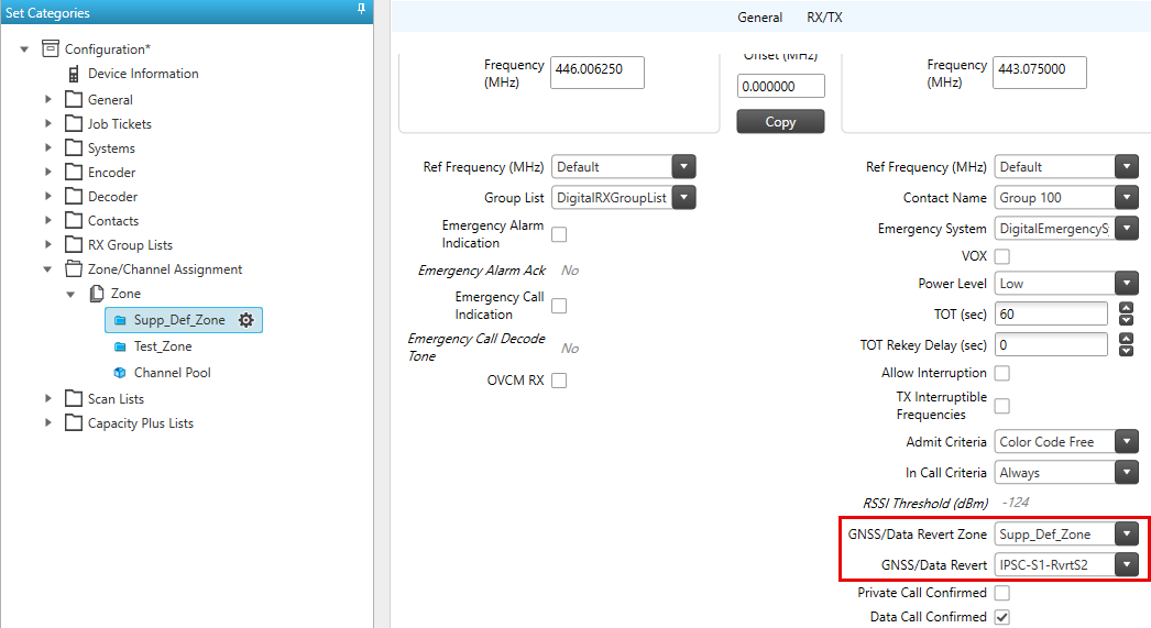 Main channel TX Revert configuration