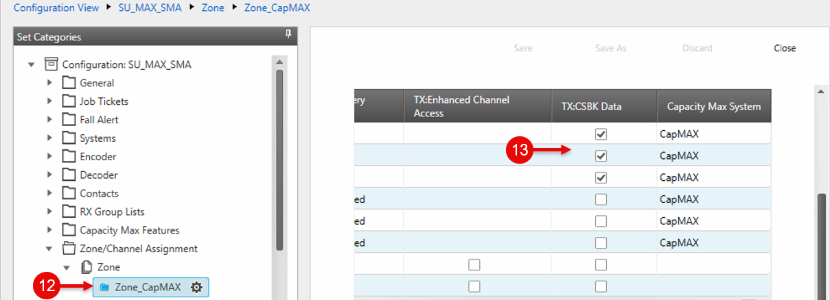 Subscriber CSBK configuration