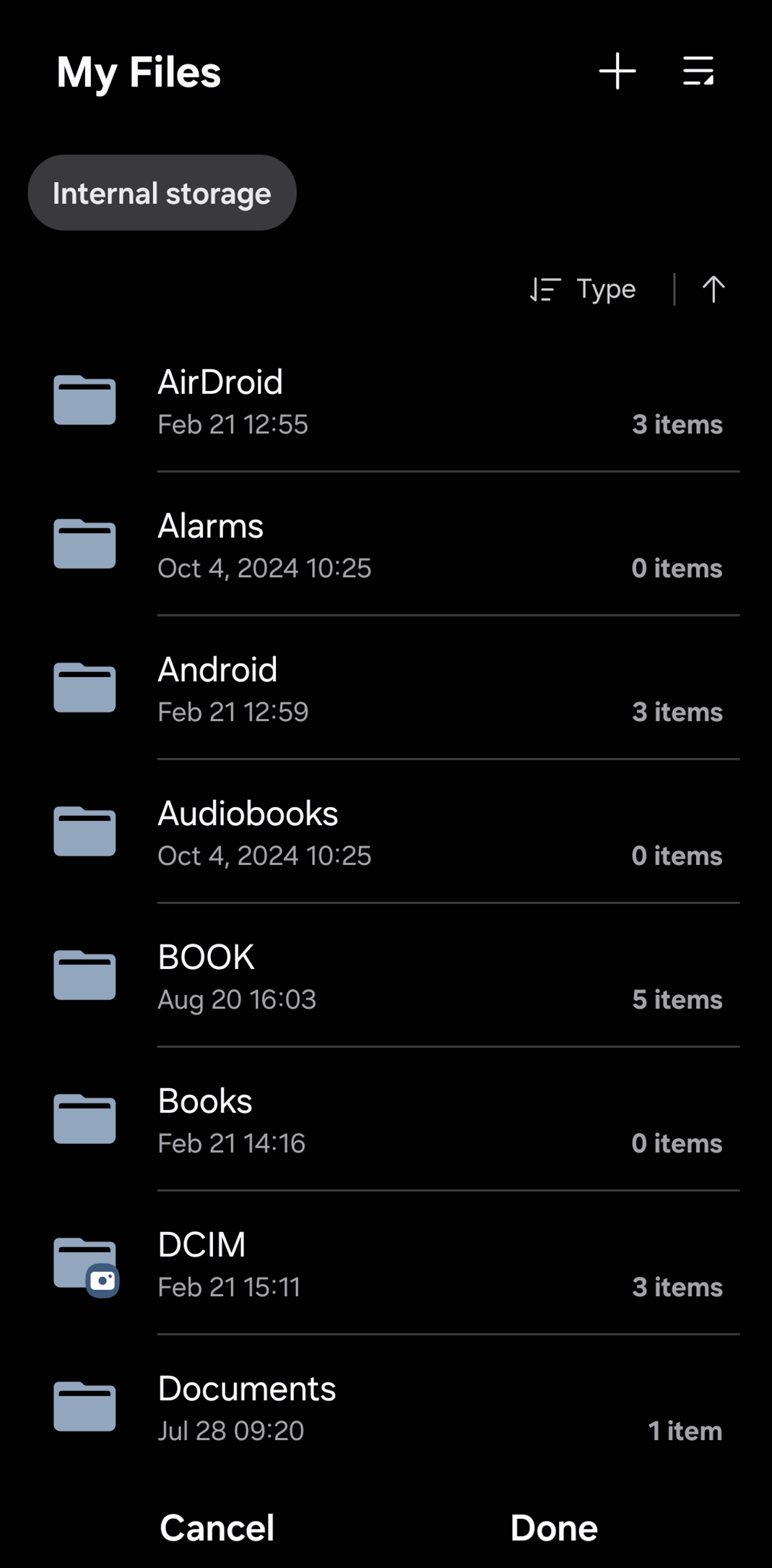 Select destination folder