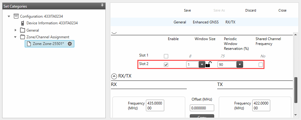 Periodic Window Reservation setting