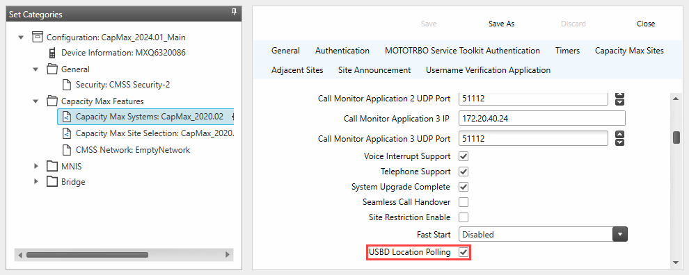 CMSS configuration - enabling USBD Location Polling