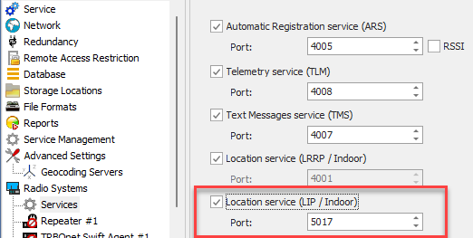 TRBOnet configuration - enabling Location Service