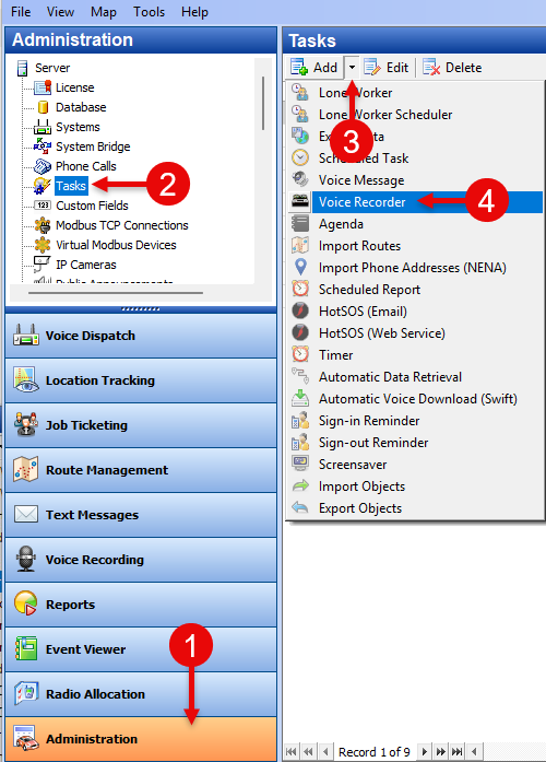 TRBOnet Recorder Administration