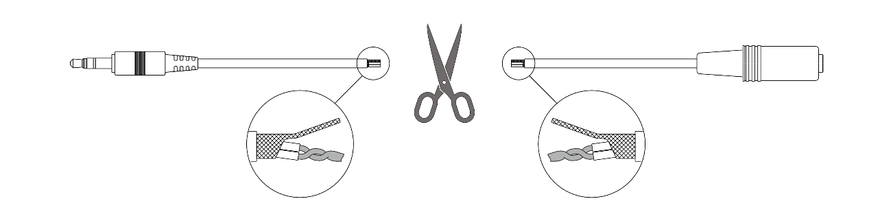 AUX cable preparation